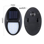 10 LED SMD 2835 Capteur de mouvement étanche IP65 à énergie solaire Lampe murale LED d'extérieur pour cour