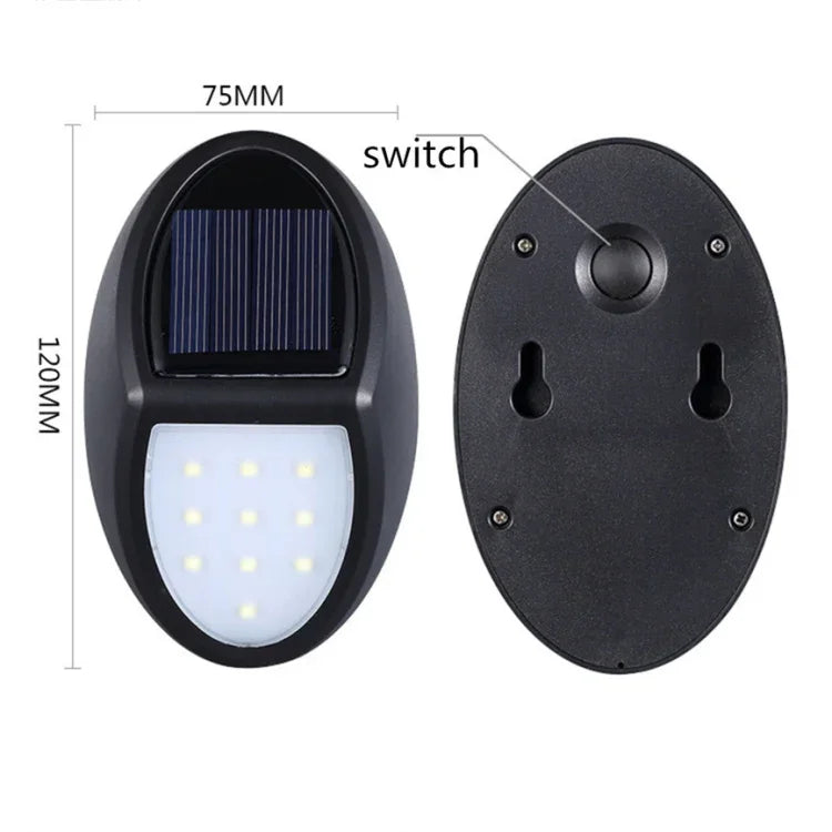 10 LED SMD 2835 Capteur de mouvement étanche IP65 à énergie solaire Lampe murale LED d'extérieur pour cour