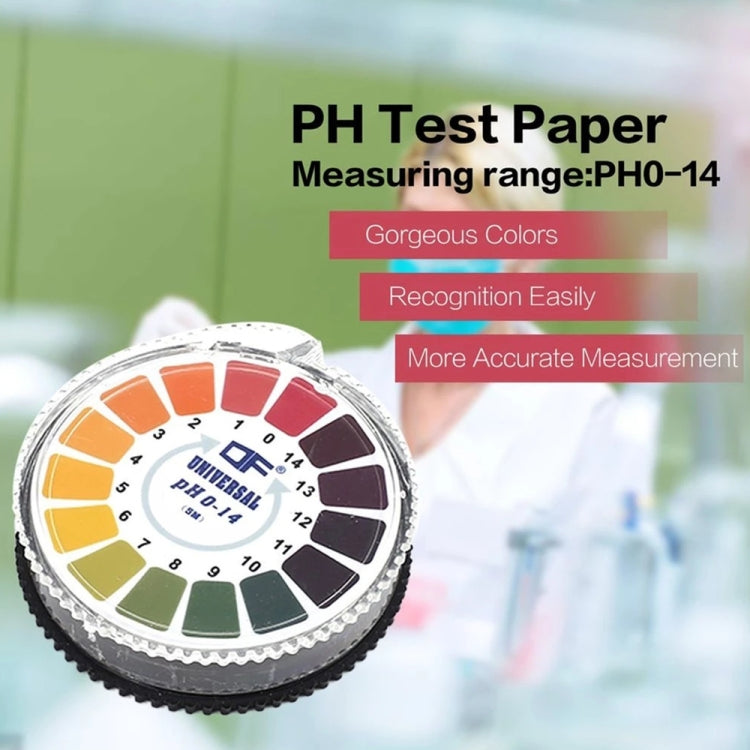 Papier test PH 0-14 de 5 mètres Papier indicateur alcalin-acide pour test d'eau, urine, salive Kits d'analyse de mesure au papier de tournesol