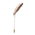 Broche Mignonne Feuille Plume Aiguille, Doré, Argenté