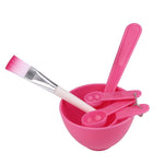 4 en 1 DIY Masque Facial Bol Mélangeur Brosse Cuillère Bâton Brosse Soin du Visage Kit Professionnel pour Femmes Outils de Beauté, Rouge, Bleu, Violet, Jaune Clair