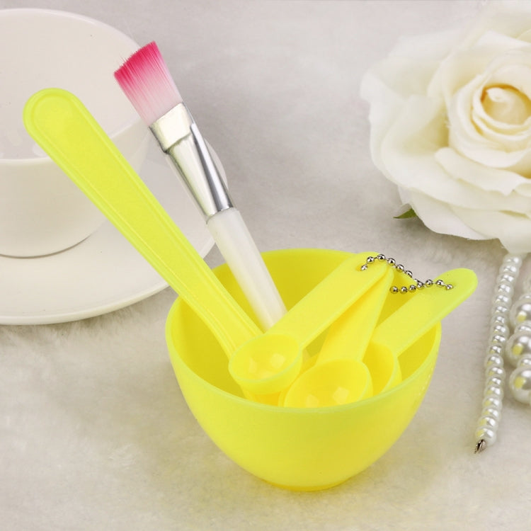 4 en 1 DIY Masque Facial Bol Mélangeur Brosse Cuillère Bâton Brosse Soin du Visage Kit Professionnel pour Femmes Outils de Beauté, Rouge, Bleu, Violet, Jaune Clair