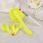 4 en 1 DIY Masque Facial Bol Mélangeur Brosse Cuillère Bâton Brosse Soin du Visage Kit Professionnel pour Femmes Outils de Beauté, Rouge, Bleu, Violet, Jaune Clair