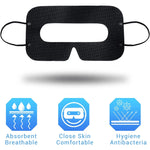 100 masques de protection hygiéniques noirs jetables pour casque VR 3D