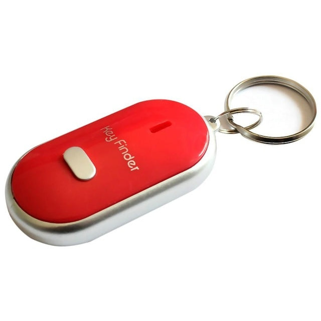 Mini porte-clés lumineux LED avec sifflet et bip, idéal pour les enfants.
