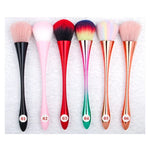 Brosse de nettoyage des poussières d'ongles, Brosse pour enlever les paillettes d'ongles, Poudre de gel UV, Brosses à ongles en acrylique, Outils de manucure, Or rose, Poils couleur or rose, Rouge, Petite taille rose, Petite taille noire, Couleur dégradée