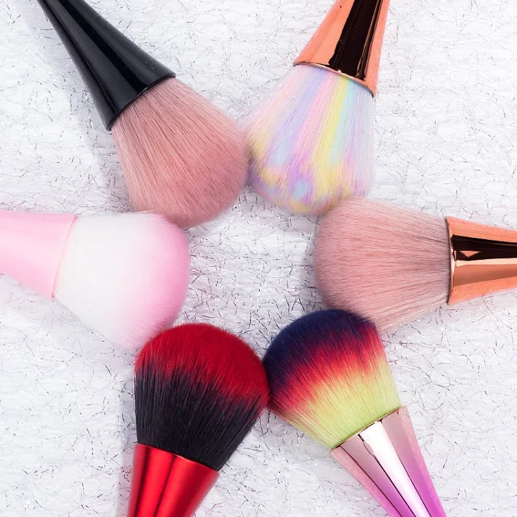 Brosse de nettoyage des poussières d'ongles, Brosse pour enlever les paillettes d'ongles, Poudre de gel UV, Brosses à ongles en acrylique, Outils de manucure, Or rose, Poils couleur or rose, Rouge, Petite taille rose, Petite taille noire, Couleur dégradée