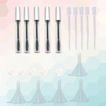 5 Tubes de Mascara Vides de 12 ml avec Bâtonnets à Cils + 5 Entonnoirs et Pipettes de Transfert pour Huile de Ricin, Kit de Conteneurs DIY