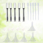 5 Tubes de Mascara Vides de 12 ml avec Bâtonnets à Cils + 5 Entonnoirs et Pipettes de Transfert pour Huile de Ricin, Kit de Conteneurs DIY