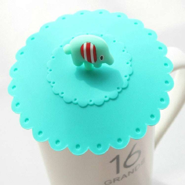 Couvercle de tasse en silicone anti-poussière et anti-fuite Éléphant de dessin animé, Éléphant