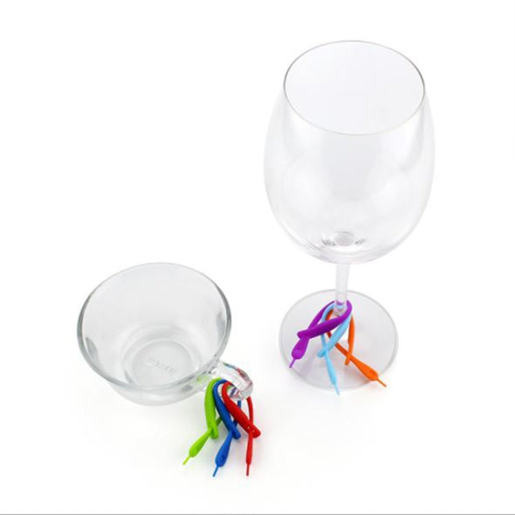 12 Marqueurs de Verre à Vin en Silicone Créatifs, Design Corde