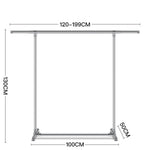 Étendoir télescopique 120-200cm, étagère de rangement extérieure/balcon, porte-vêtements en acier inoxydable à tringle unique, 120-200cm