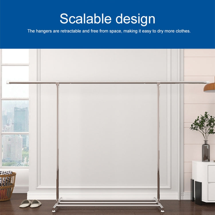 Étendoir télescopique 120-200cm, étagère de rangement extérieure/balcon, porte-vêtements en acier inoxydable à tringle unique, 120-200cm