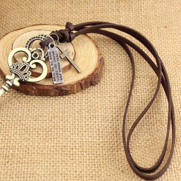 Pendentifs Clés Grande Couronne Rétro Tendance