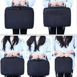 Trousse de maquillage brodée portable pour manucure, grande boîte à outils à clapets