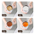 Tasse à mélanger électrique, tasse à mélanger le café, la boisson lactée (Blanc), électrique (Marron)