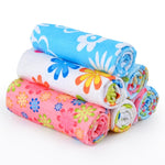 Lot de 4 chiffons de nettoyage en microfibre imprimés à fleurs, serviettes en microfibre imprimées
