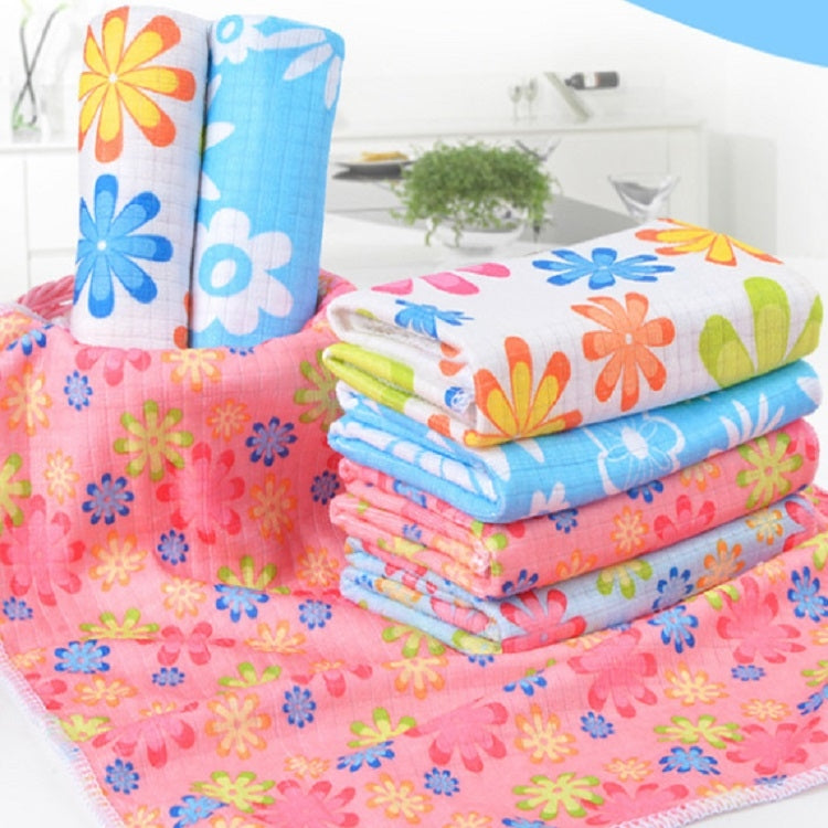Lot de 4 chiffons de nettoyage en microfibre imprimés à fleurs, serviettes en microfibre imprimées