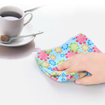 Lot de 4 chiffons de nettoyage en microfibre imprimés à fleurs, serviettes en microfibre imprimées