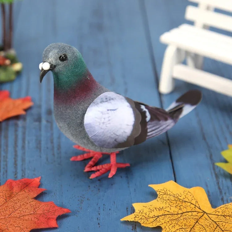 2 PCS Modèle de pigeon en mousse simulation Ornement miniature pour maison et jardin, pigeon en mousse