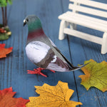 2 PCS Modèle de pigeon en mousse simulation Ornement miniature pour maison et jardin, pigeon en mousse
