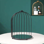 Étagère de rangement cosmétique en forme de cage à oiseaux, étagère de bureau, étagère de finition pour soins de la peau, petit noir, grand noir, petit doré, grand doré