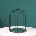 Étagère de rangement cosmétique en forme de cage à oiseaux, étagère de bureau, étagère de finition pour soins de la peau, petit noir, grand noir, petit doré, grand doré