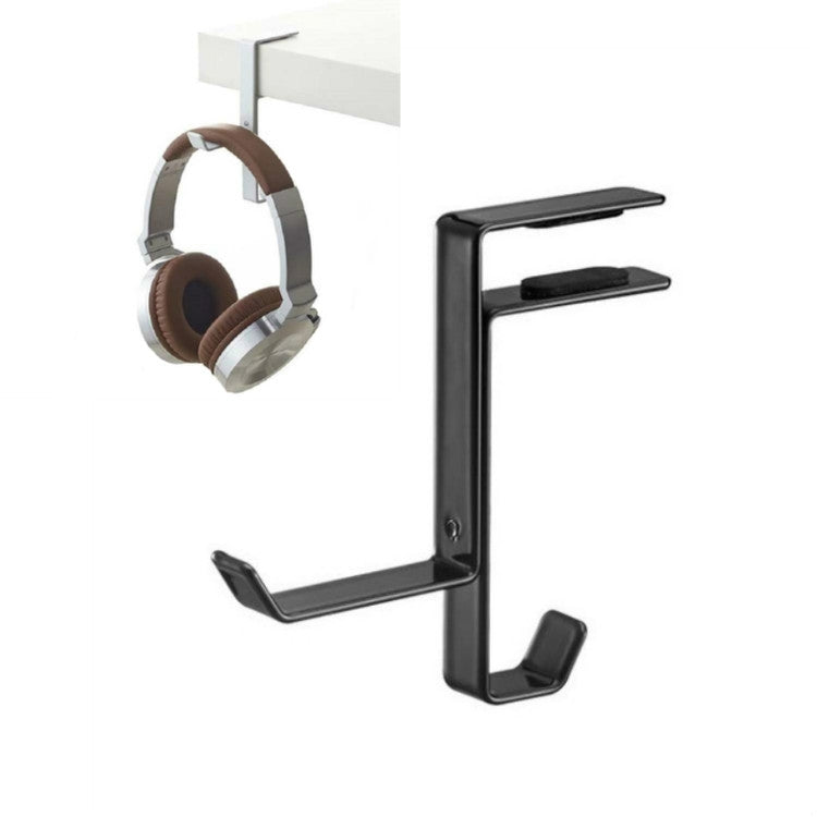 Support pour casque d'écoute, Crochet de bureau pour casque, Cintre de sac en métal, Noir, Blanc