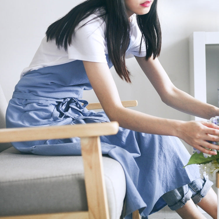Tablier long queue de sirène en coton et lin, coupe ajustée, combinaison de travail pour fleuriste ou onglerie