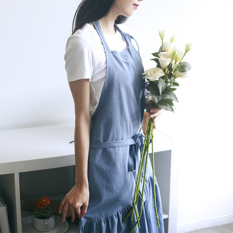 Tablier long queue de sirène en coton et lin, coupe ajustée, combinaison de travail pour fleuriste ou onglerie