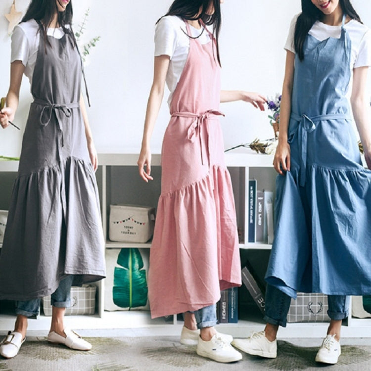 Tablier long queue de sirène en coton et lin, coupe ajustée, combinaison de travail pour fleuriste ou onglerie