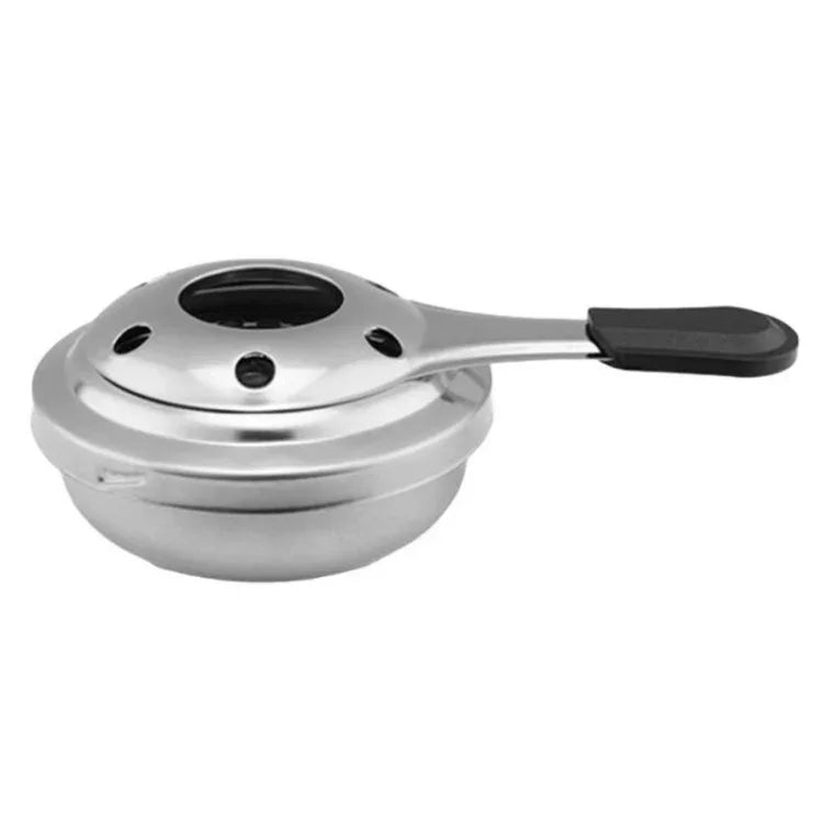 Outdoor Mini Stainless Steel Handle Alcohol Stove Camping Fuel Small Hot Pot Windproof Alcohol Stove, 9.5cm