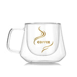 Tasse à double paroi pour le bureau, Tasses isothermes, Tasse à café à double paroi, Tasse à café en verre, Étiqueté, Non étiqueté
