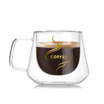 Tasse à double paroi pour le bureau, Tasses isothermes, Tasse à café à double paroi, Tasse à café en verre, Étiqueté, Non étiqueté