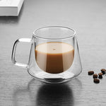Tasse à double paroi pour le bureau, Tasses isothermes, Tasse à café à double paroi, Tasse à café en verre, Étiqueté, Non étiqueté