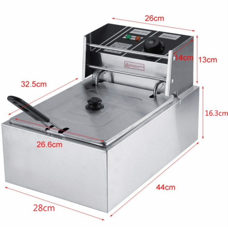 Friteuse électrique de comptoir épaissie, friteuse électrique en acier inoxydable pour poulet frit et frites avec panier, friteuse électrique de comptoir
