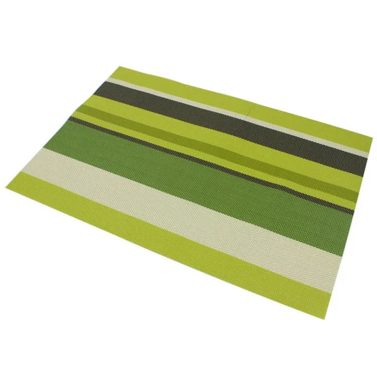 2 PCS sets de table et serviettes pour cuisine et salle à manger, résistants à la chaleur, sets de table en PVC rayé, napperons, dessous de verre