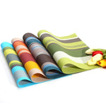 2 PCS sets de table et serviettes pour cuisine et salle à manger, résistants à la chaleur, sets de table en PVC rayé, napperons, dessous de verre