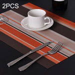 2 PCS sets de table et serviettes pour cuisine et salle à manger, résistants à la chaleur, sets de table en PVC rayé, napperons, dessous de verre