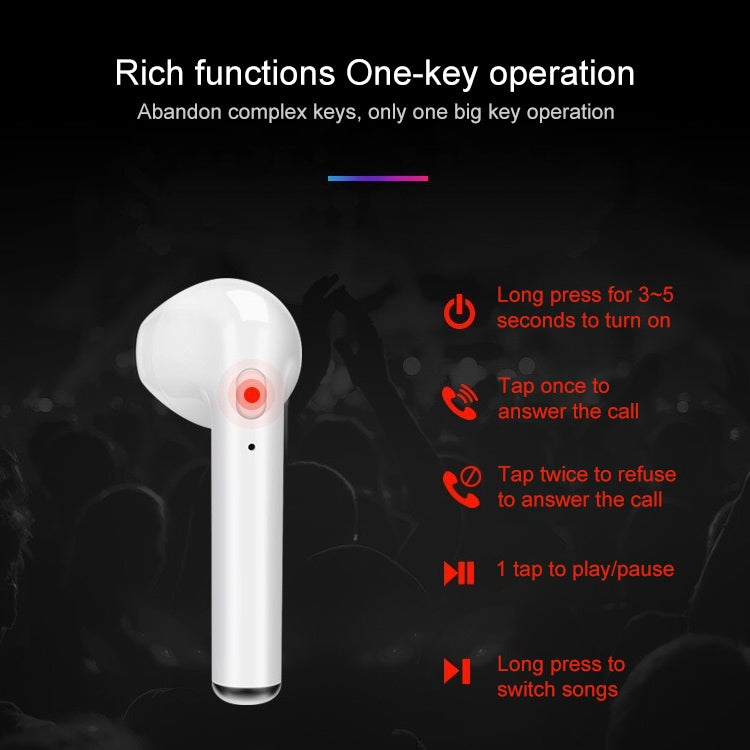 Casque Bluetooth sans fil binaural I7s Écouteurs TWS avec boîtier de charge plaqué