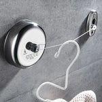 Corde à linge rétractable portable en acier inoxydable pour intérieur et extérieur, cintre à linge, corde pour séchage de vêtements, suspension murale en acier inoxydable