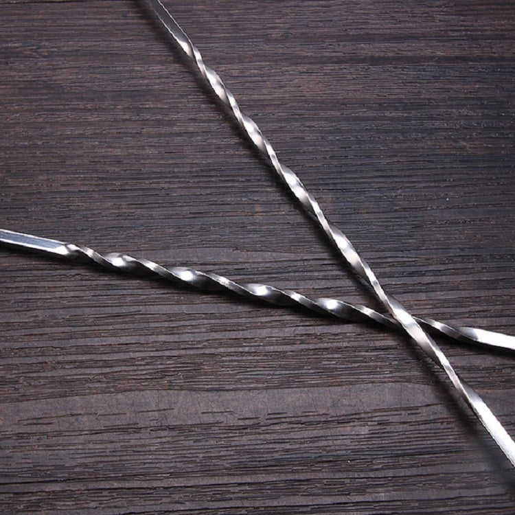 2 cuillères et fourchettes en acier inoxydable à long manche, agitateurs à glace pour cocktails, bâtonnets mélangeurs à vin à double tête