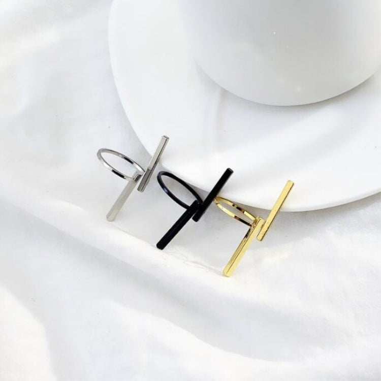 Bagues ouvertes géométriques simples et créatives, bijoux de personnalité, noir, argent, or
