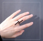 Bagues ouvertes géométriques simples et créatives, bijoux de personnalité, noir, argent, or