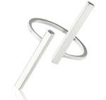 Bagues ouvertes géométriques simples et créatives, bijoux de personnalité, noir, argent, or