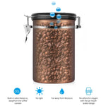 Coffee Container Stainless Steel Tea Storage Chests Black Kitchen Sotrage Canister Coffee Tea Caddies Teaware