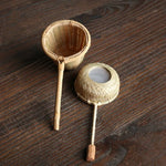 Filtre à thé créatif en bambou tissé réutilisable, passoire à thé racine de bambou, filtre à thé en gaze de bambou, filtre à thé trou bambou, égouttoir à thé en rotin avec poignée, filtre à thé en bambou tissé, panier à thé en bambou