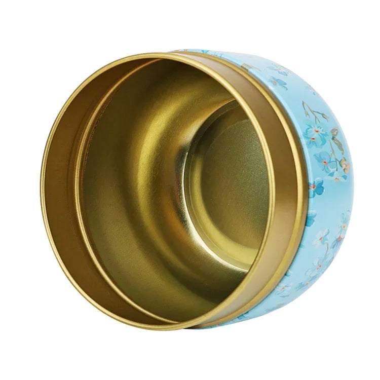 Boîte à thé HOOMIN, pot de rangement pour le thé, boîte à thé, récipient à matcha, mini organiseur de poudre de café, boîtes rondes multifonctionnelles en métal, couleur cerise, fleur de Moshan