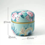 Boîte à thé HOOMIN, pot de rangement pour le thé, boîte à thé, récipient à matcha, mini organiseur de poudre de café, boîtes rondes multifonctionnelles en métal, couleur cerise, fleur de Moshan