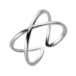 Bague ouverte simple en argent sterling avec croix